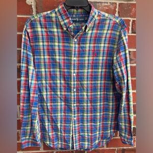 Polo Ralph Lauren Classic Fit Button Up Long Sleeve Multicolored Plaid L Shirt